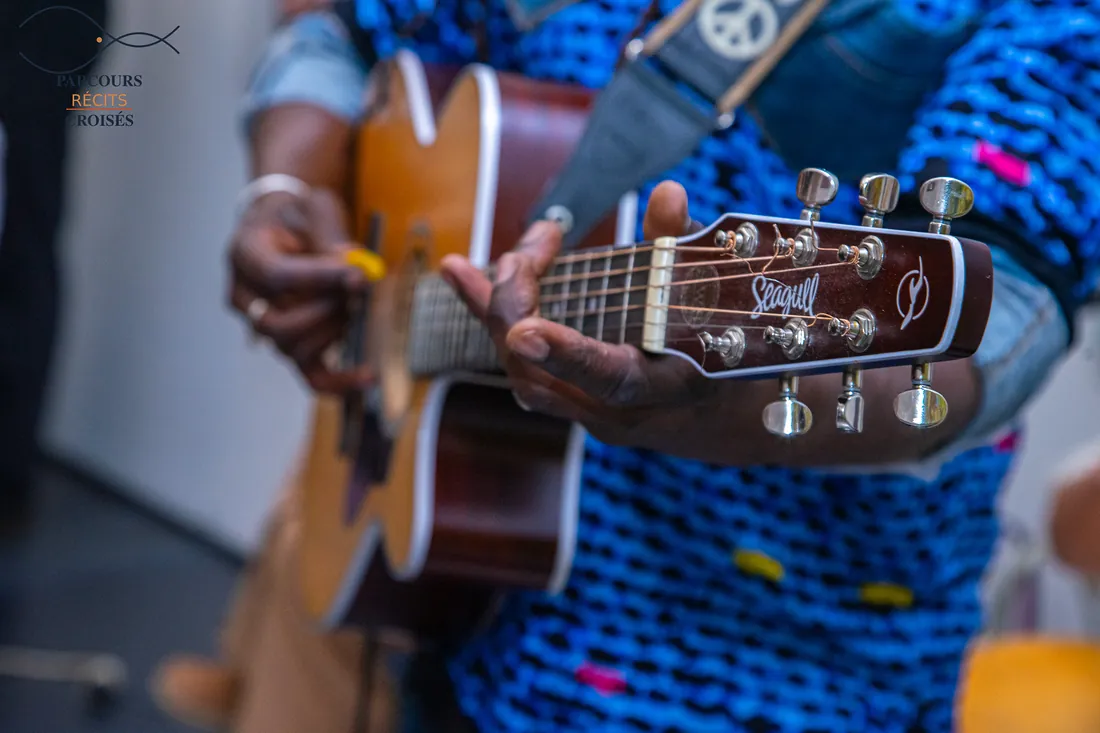 Close-up of the guitar
