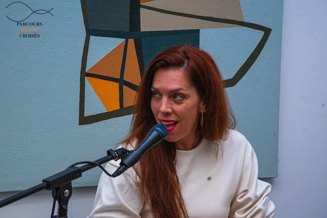A singer at the microphone